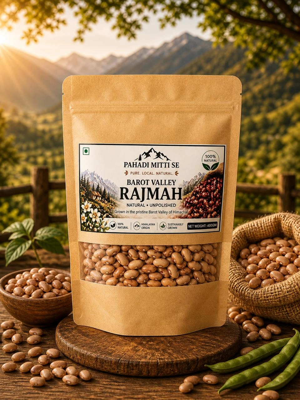 Barot Valley Rajmah - White Button