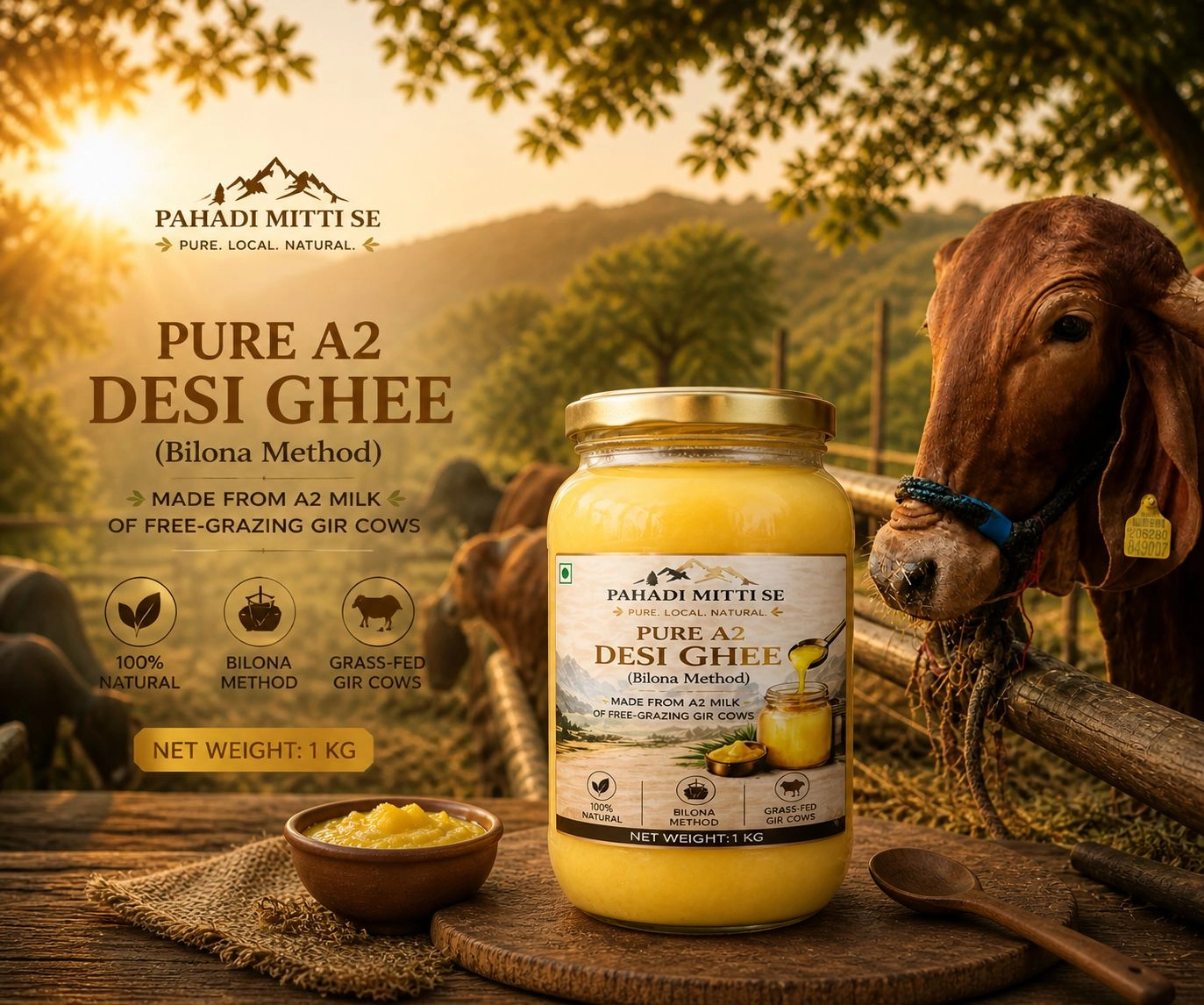 Pure A2 Desi Ghee (Bilona Method)